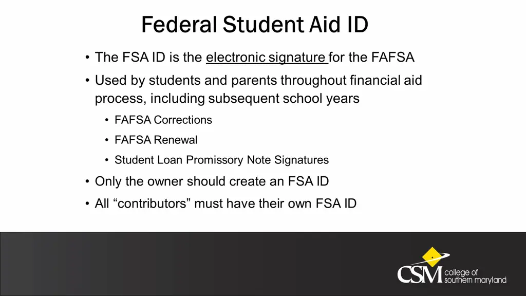 federal student aid id federal student aid id