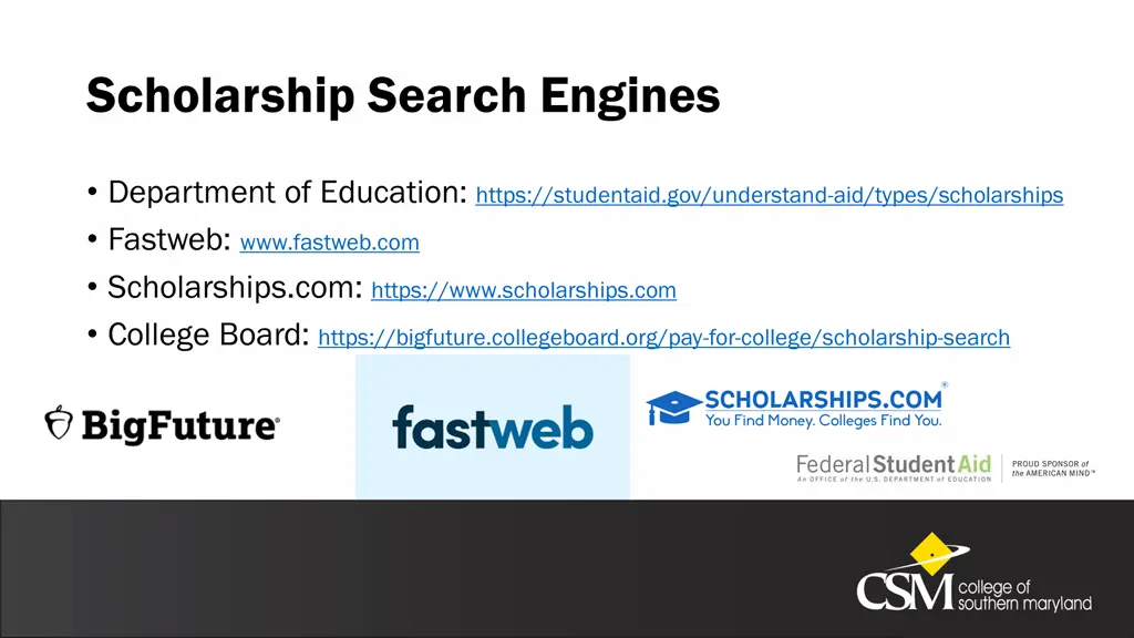 scholarship search engines