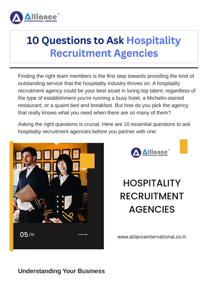 10 questions to ask hospitality recruitment