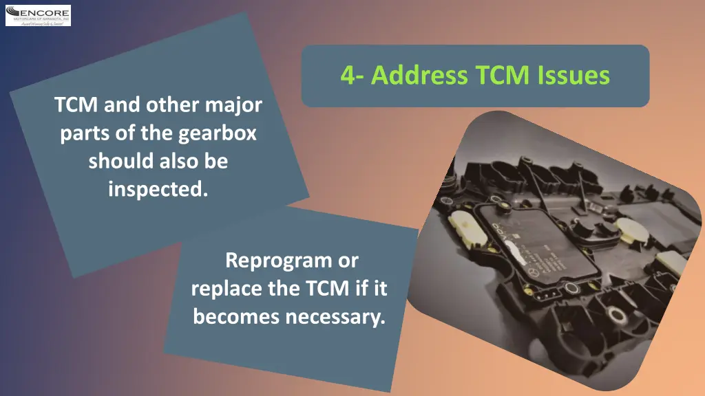 4 address tcm issues