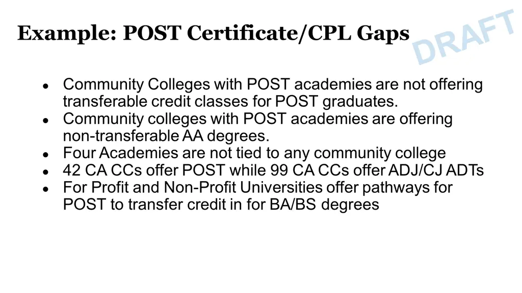 example post certificate cpl gaps
