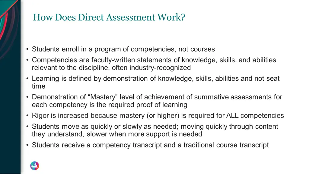 how does direct assessment work
