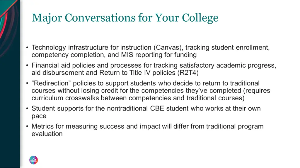 major conversations for your college
