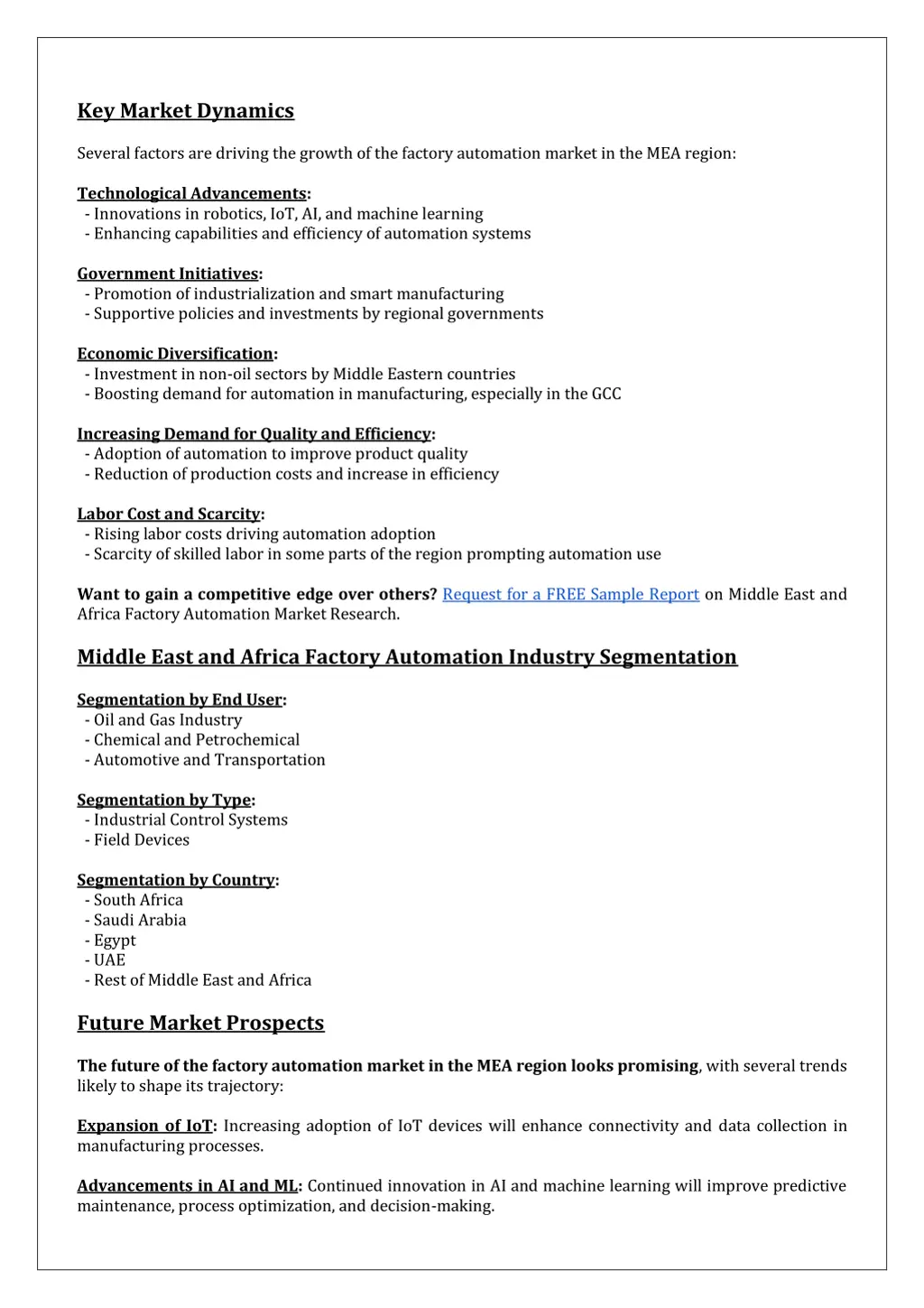 key market dynamics several factors are driving