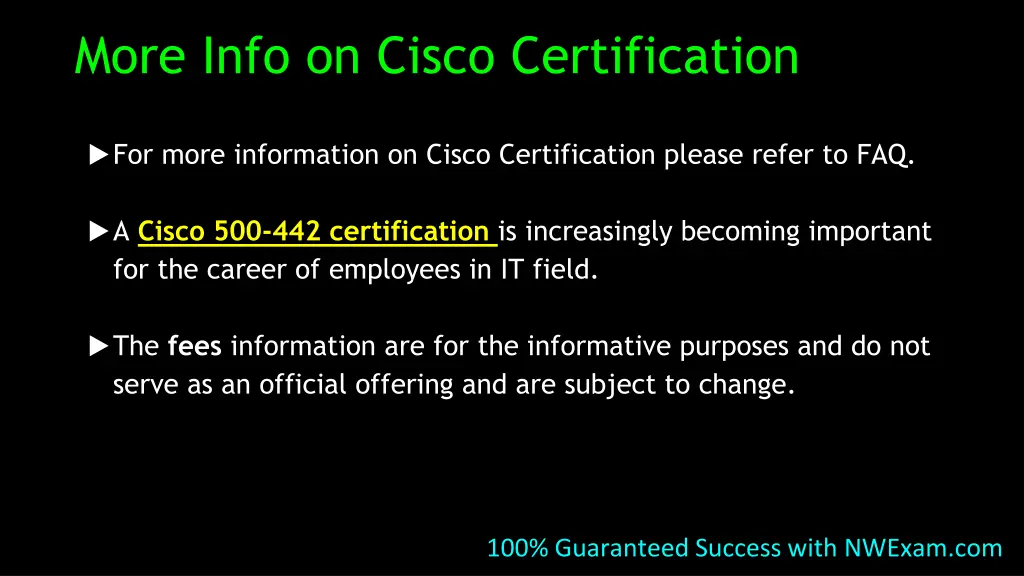 more info on cisco certification