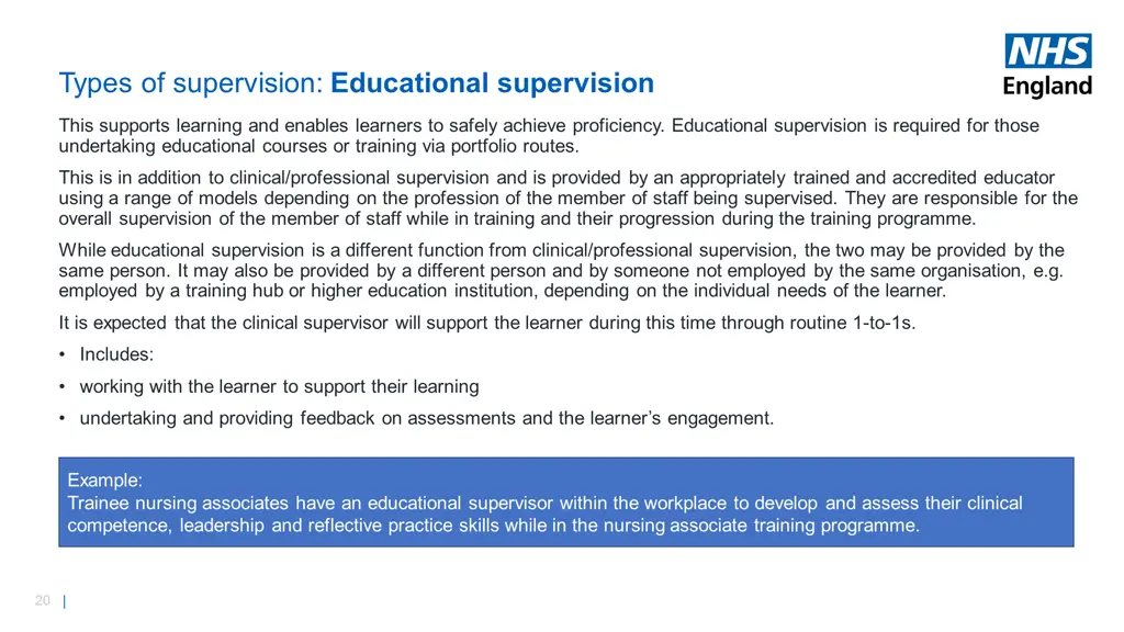 types of supervision educational supervision