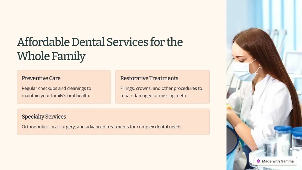 affordable dental services for the whole family