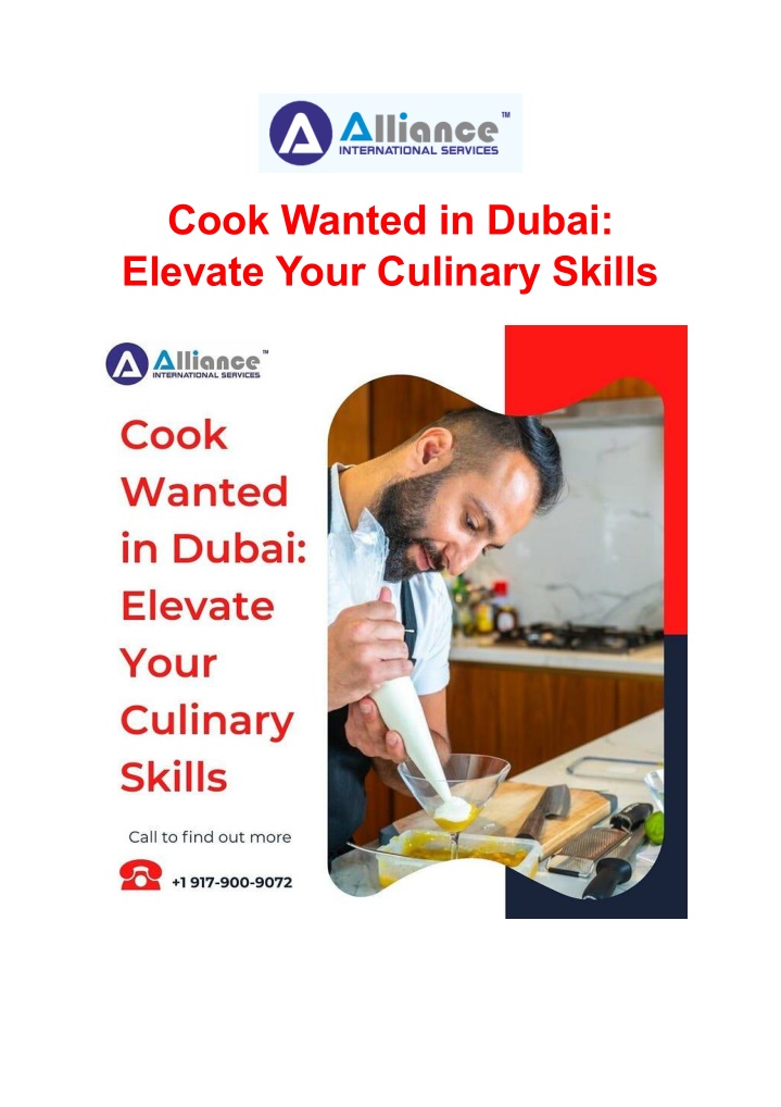 cook wanted in dubai elevate your culinary skills