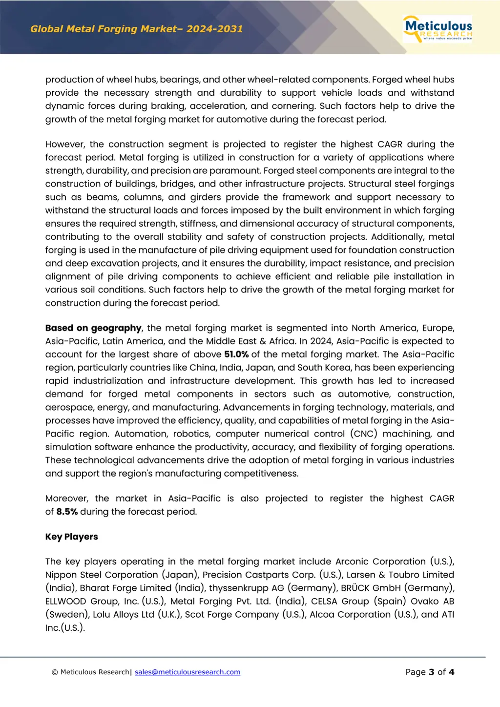 global metal forging market 2024 2031 2