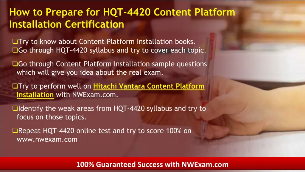 how to prepare for hqt 4420 content platform