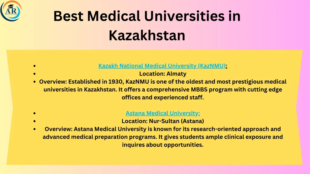 best medical universities in kazakhstan