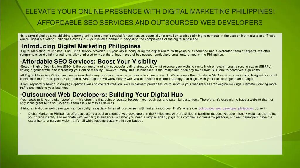 elevate your online presence with digital