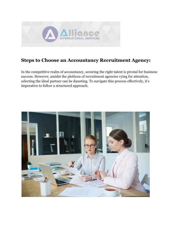 steps to choose an accountancy recruitment agency