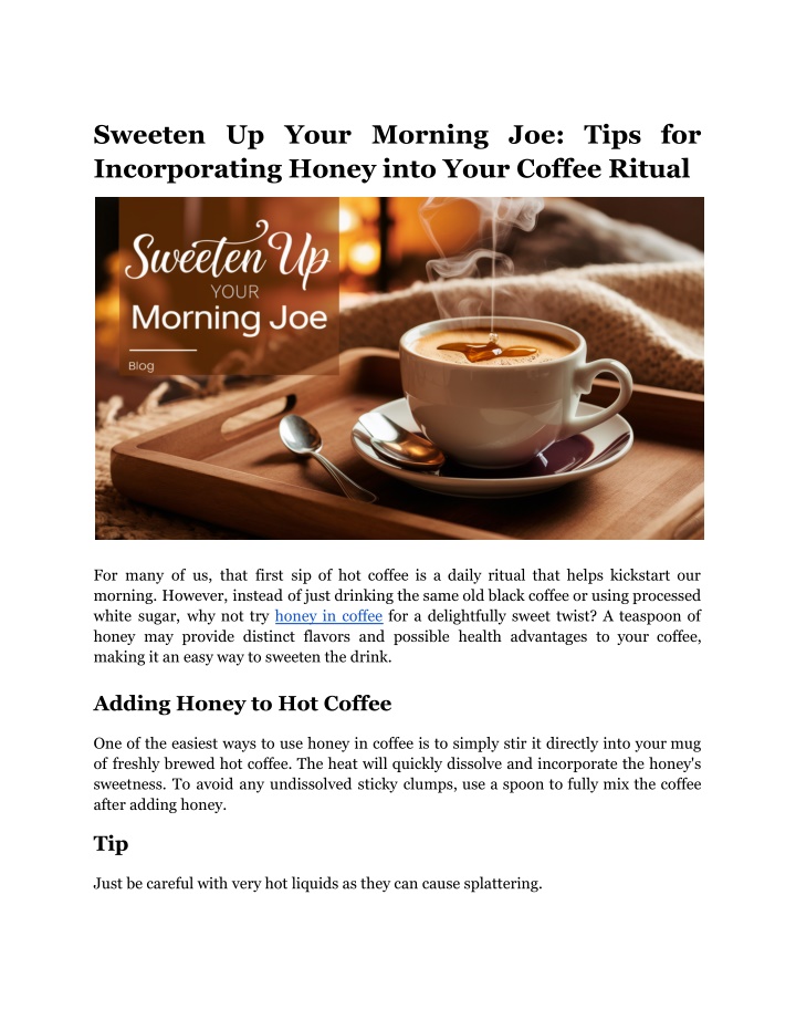 sweeten up your morning joe tips