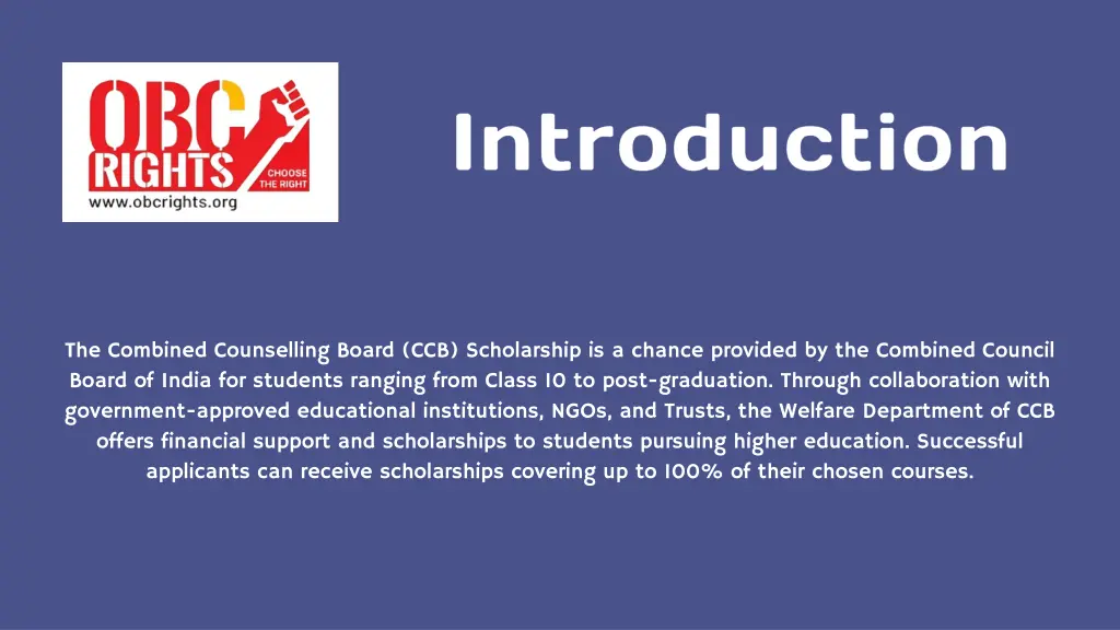 the combined counselling board ccb scholarship