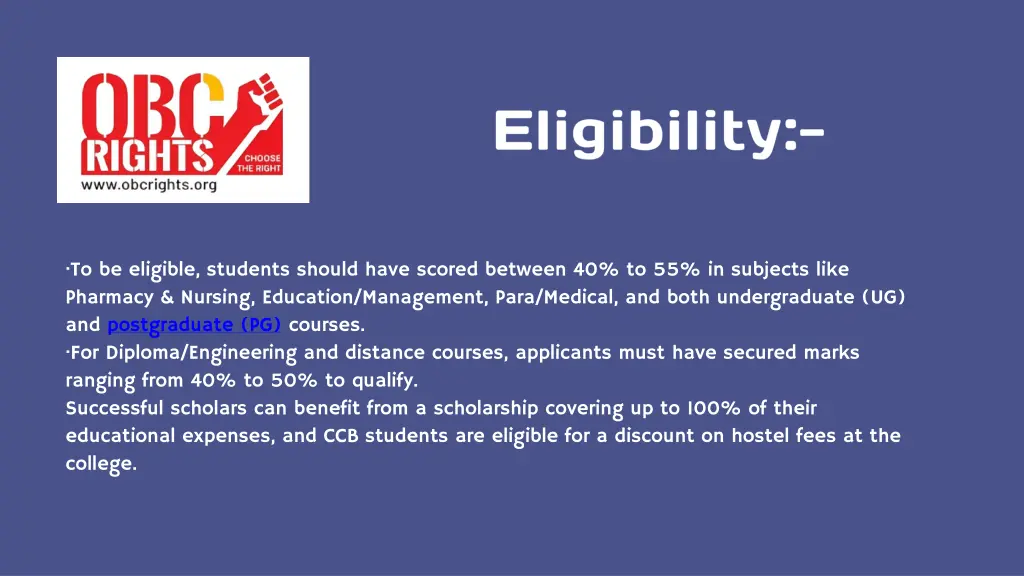 to be eligible students should have scored
