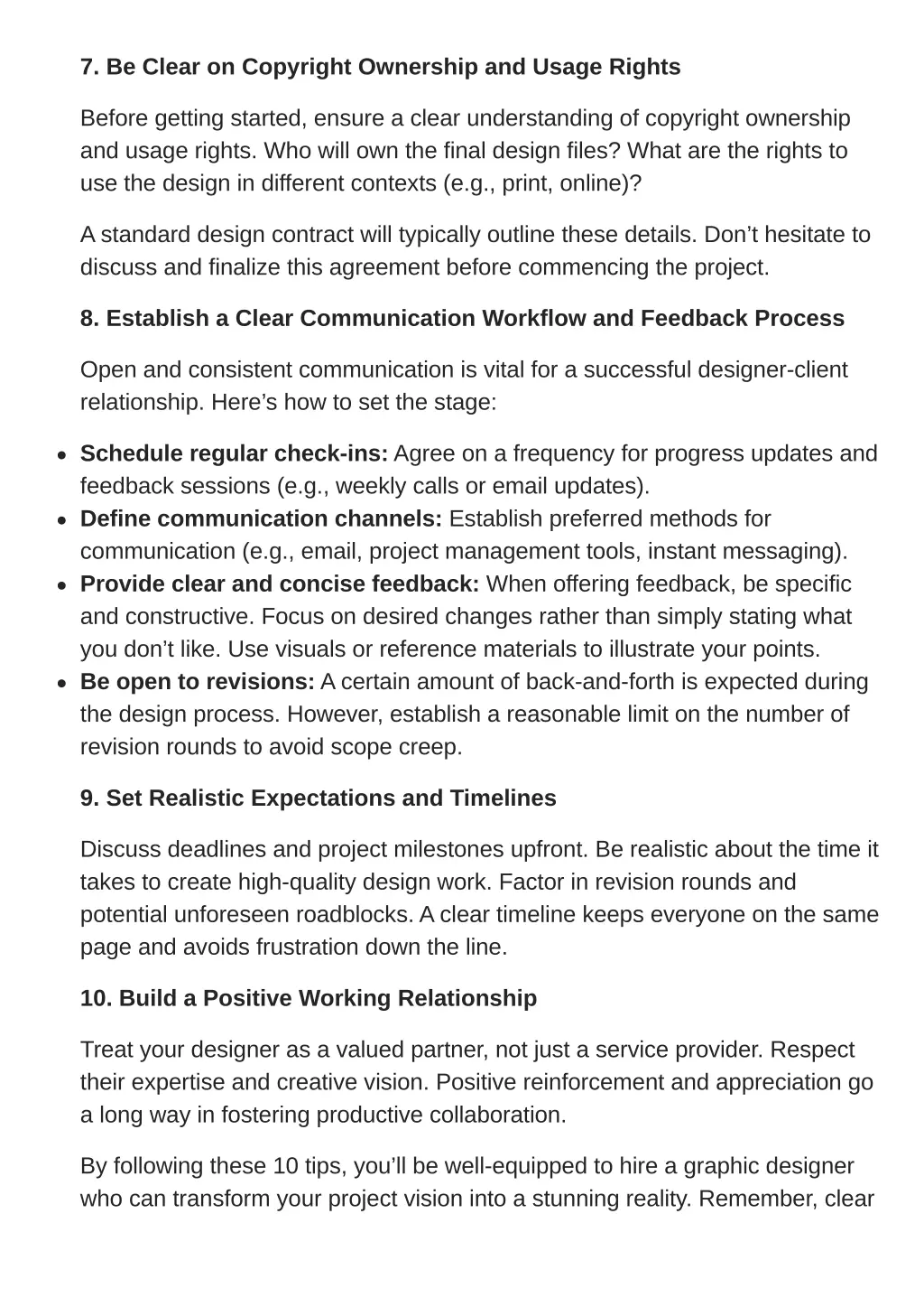 7 be clear on copyright ownership and usage rights