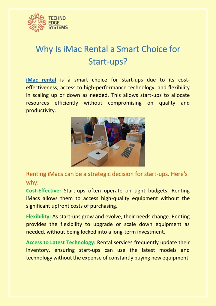 why is imac rental a smart choice for why is imac