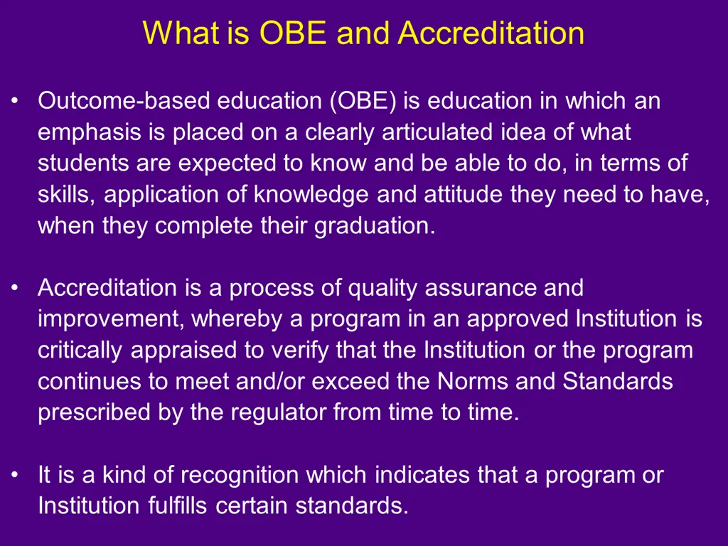 what is obe and accreditation