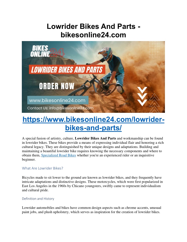 lowrider bikes and parts bikesonline24 com