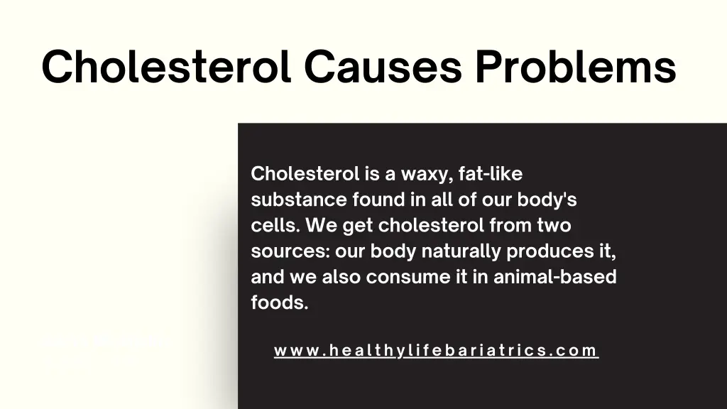 cholesterol causes problems