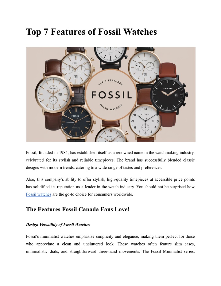 top 7 features of fossil watches