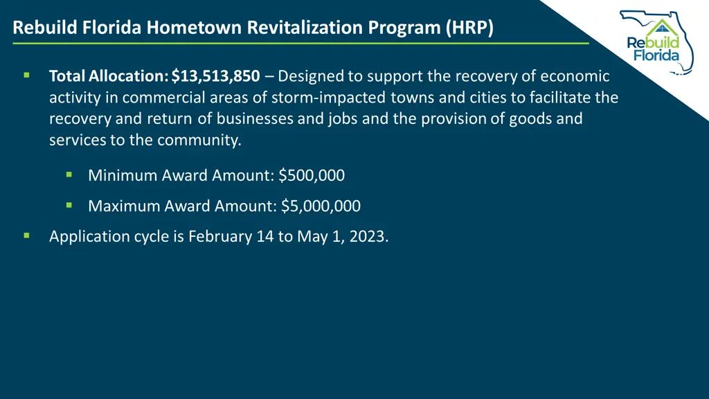 rebuild florida hometown revitalization program