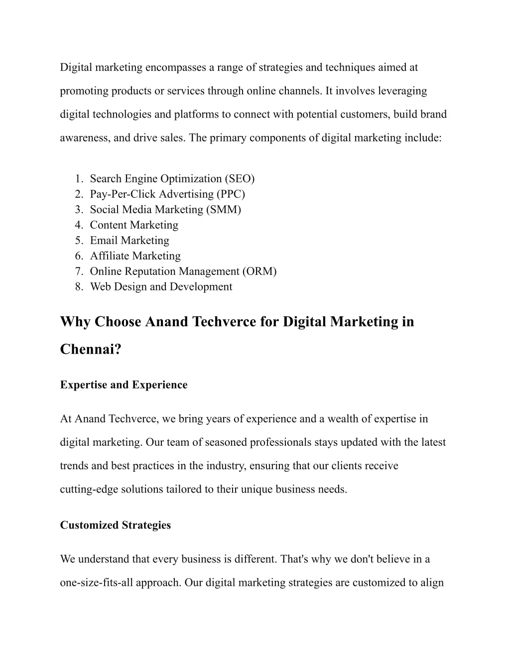 digital marketing encompasses a range