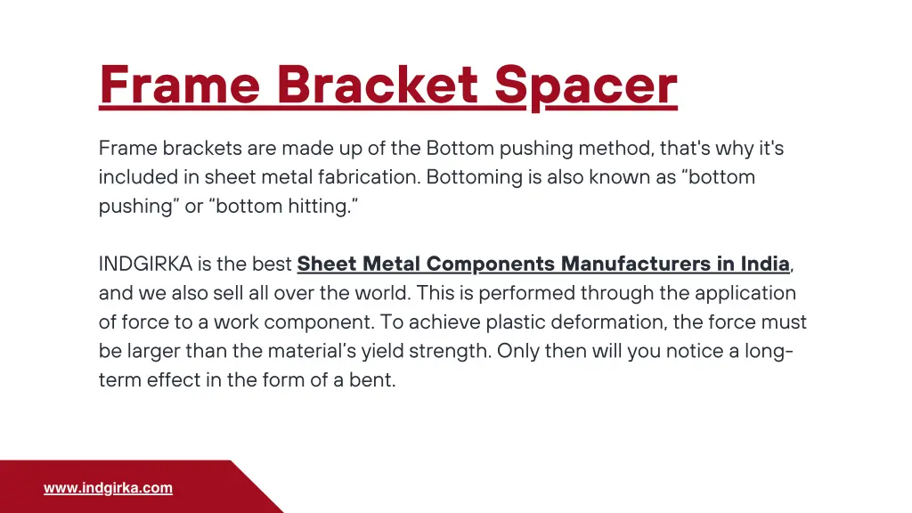 frame bracket spacer