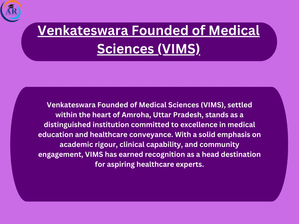 venkateswara founded of medical sciences vims