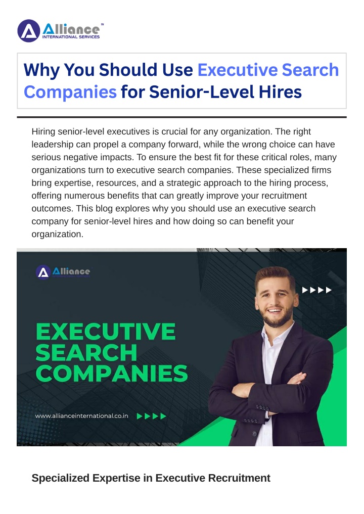 why you should use executive search companies