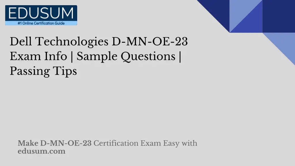 dell technologies d mn oe 23 exam info sample