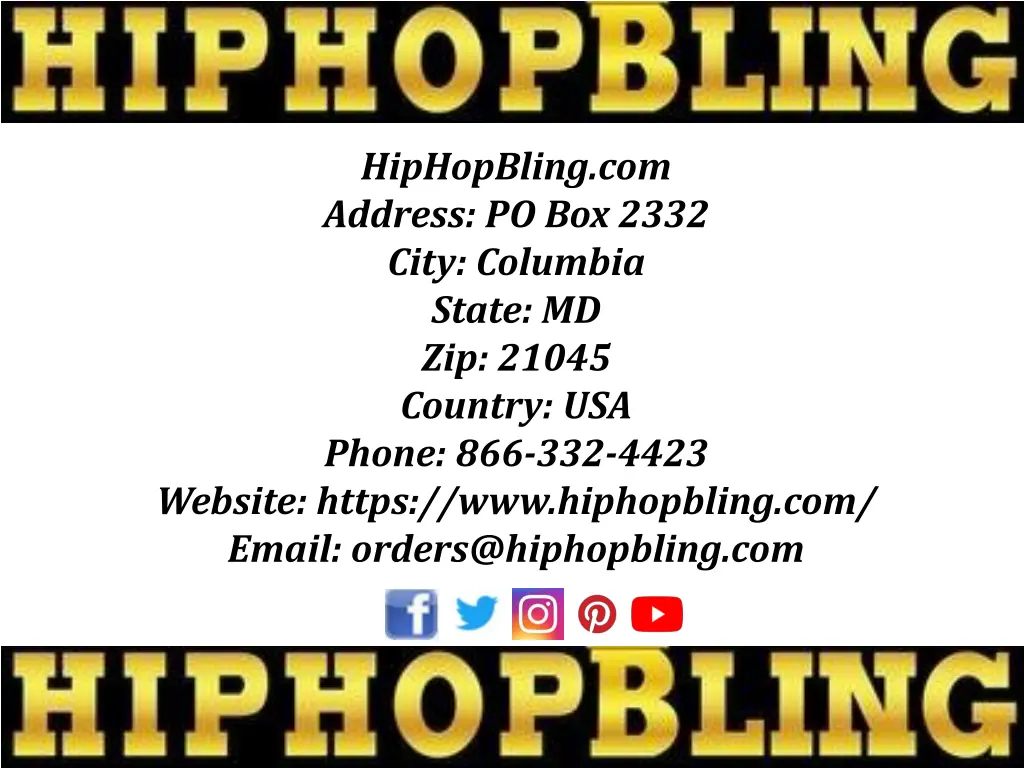hiphopbling com address po box 2332 city columbia