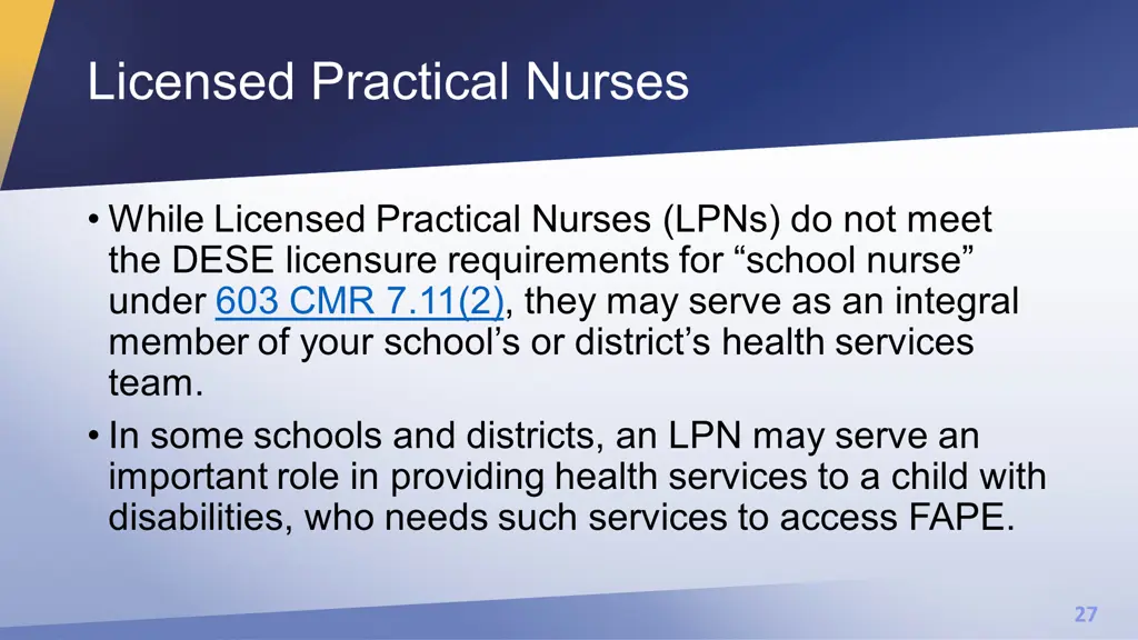 licensed practical nurses