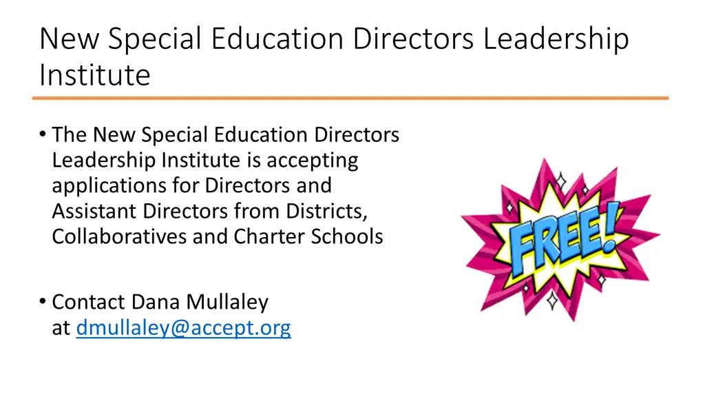 new special education directors leadership