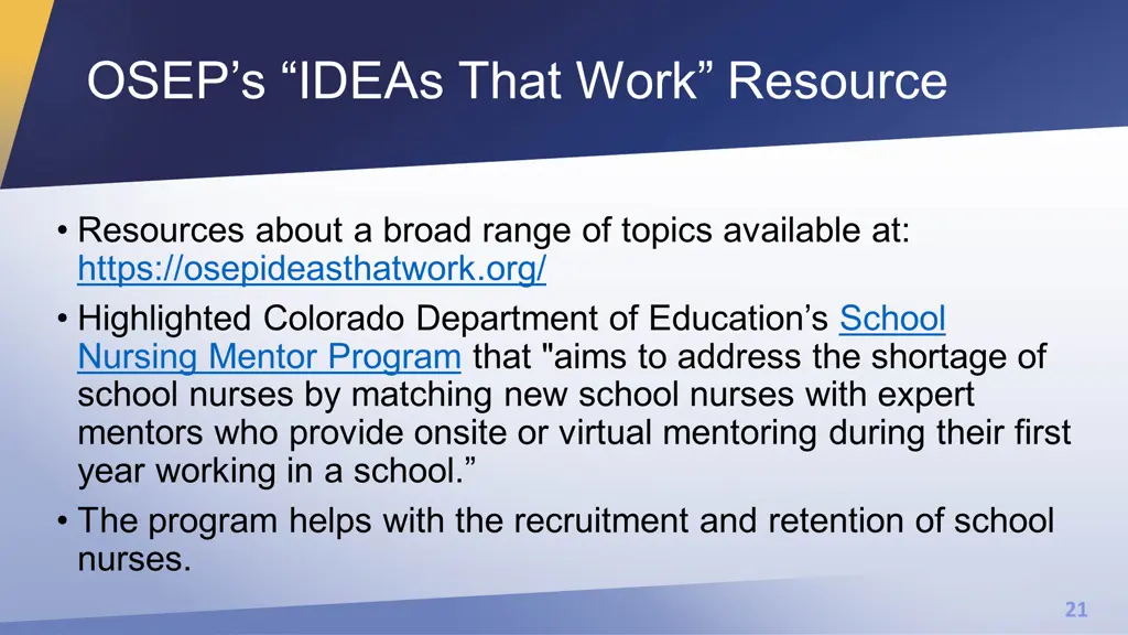 osep s ideas that work resource