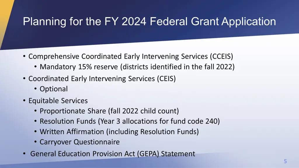 planning for the fy 2024 federal grant application