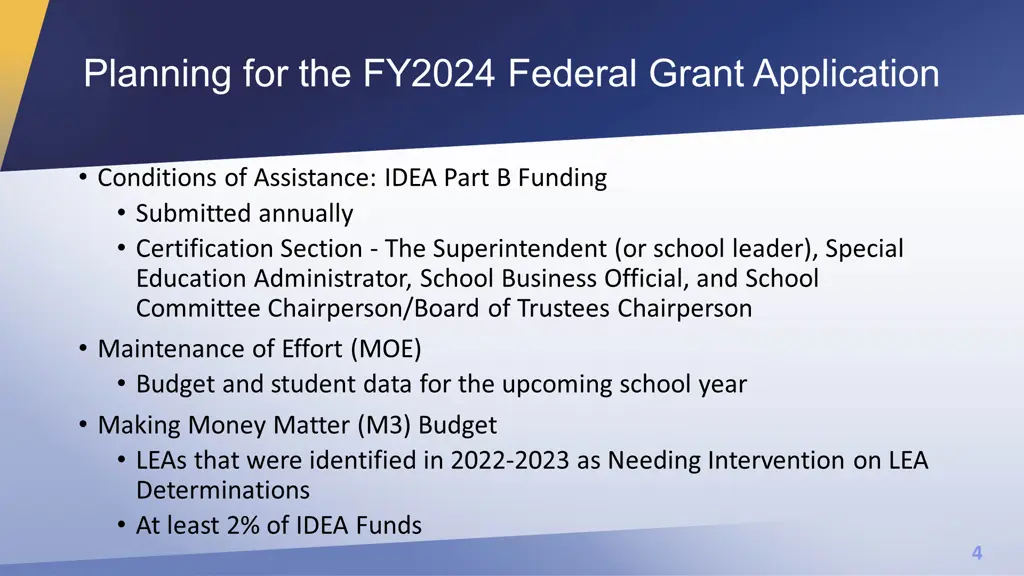 planning for the fy2024 federal grant application