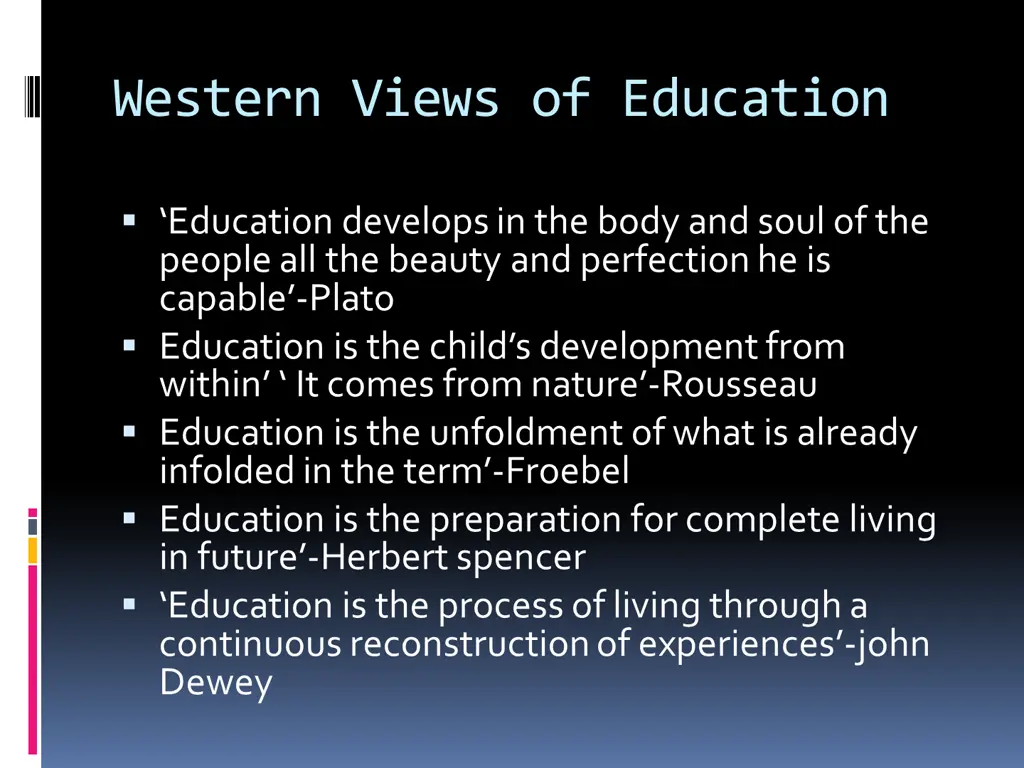 western views of education