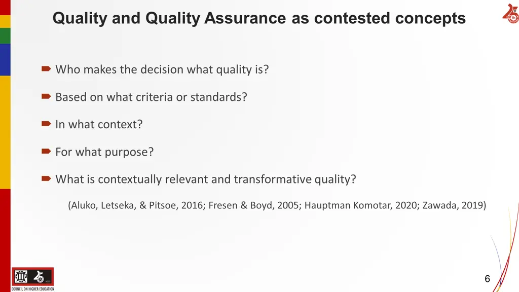 quality and quality assurance as contested