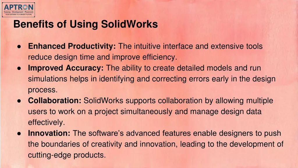 benefits of using solidworks