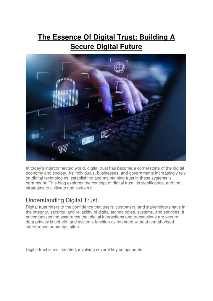 the essence of digital trust building a secure