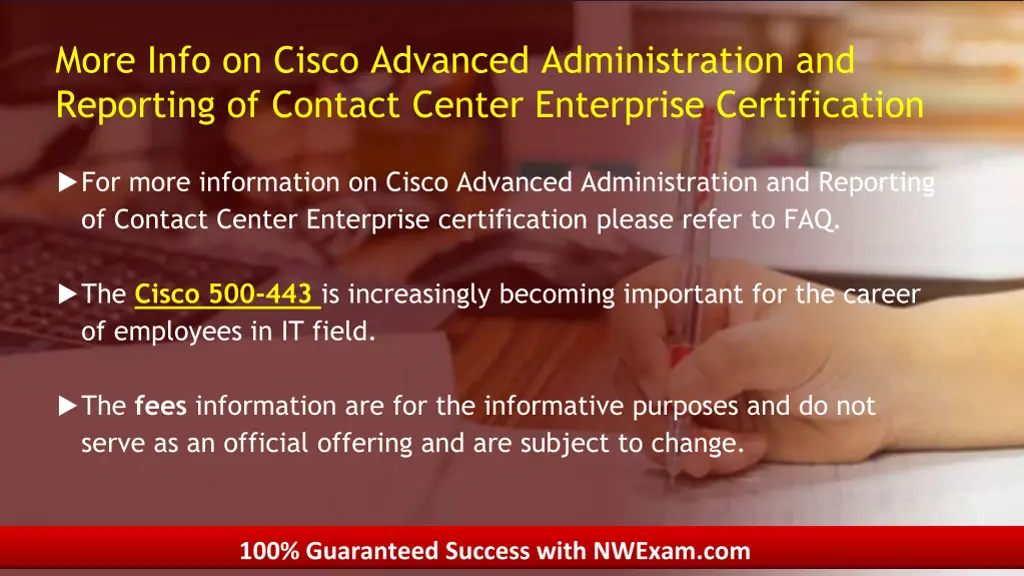 more info on cisco advanced administration