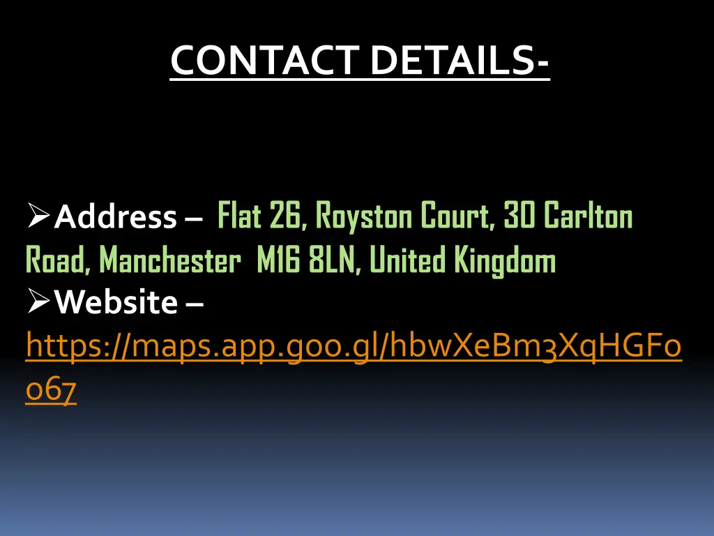 contact details