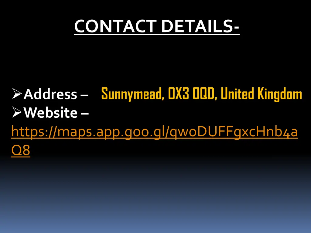 contact details