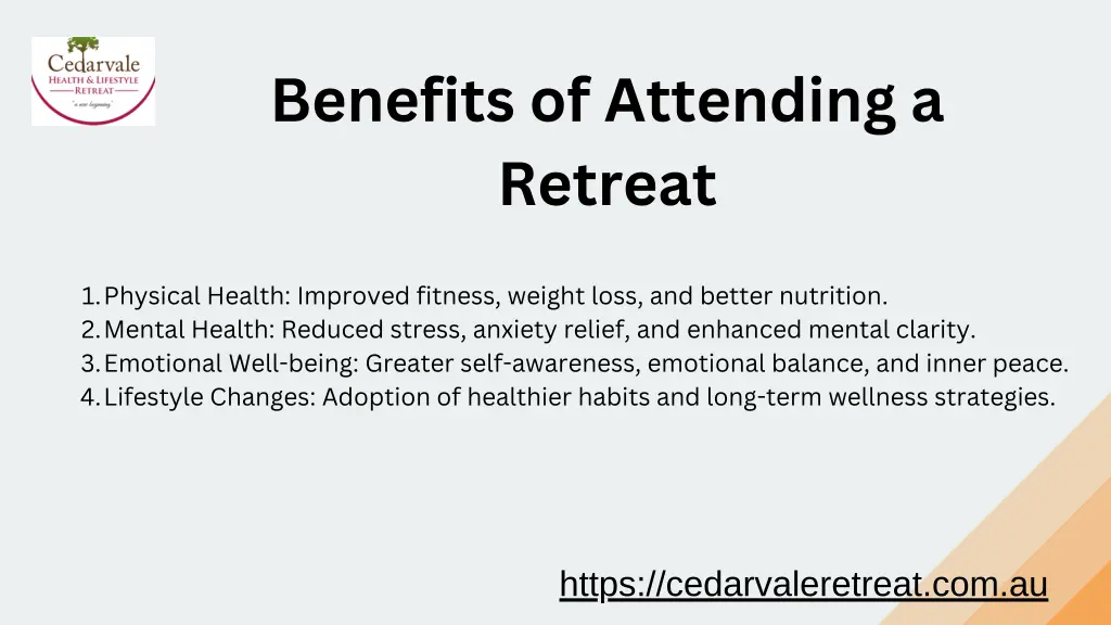 benefits of attending a retreat