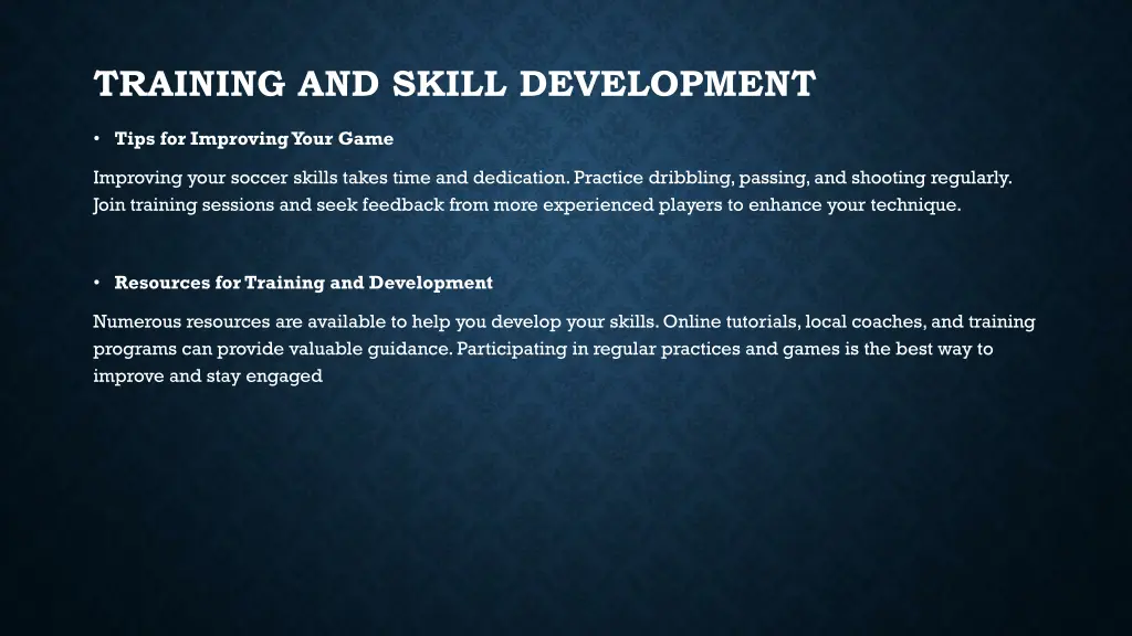 training and skill development