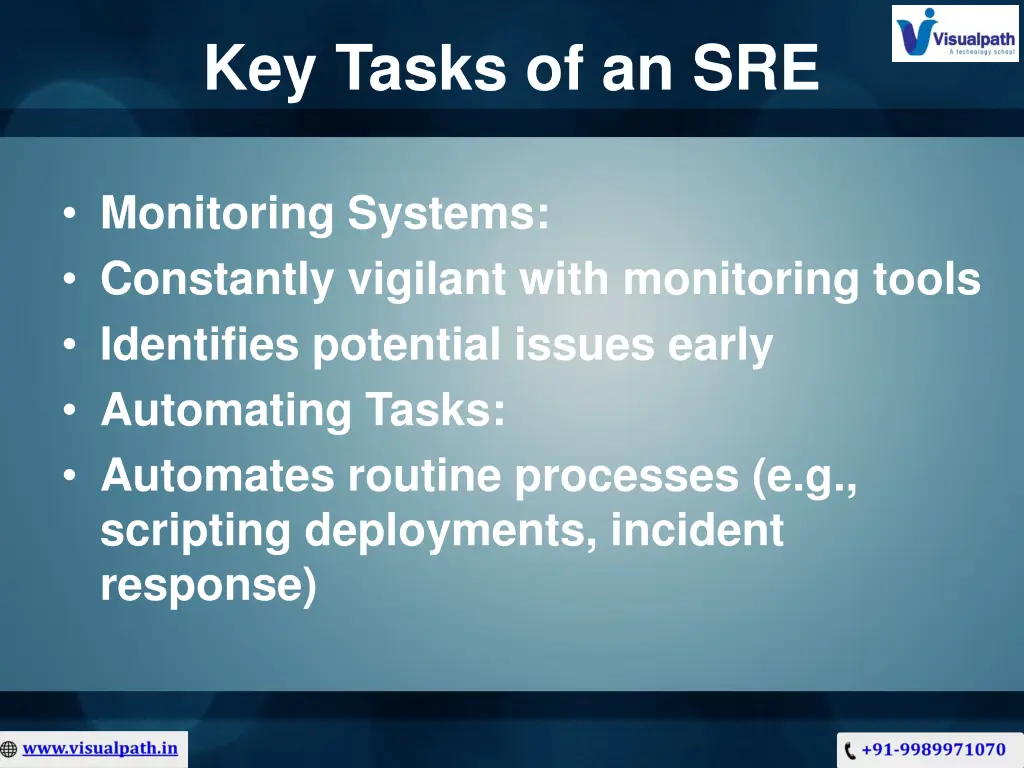 key tasks of an sre