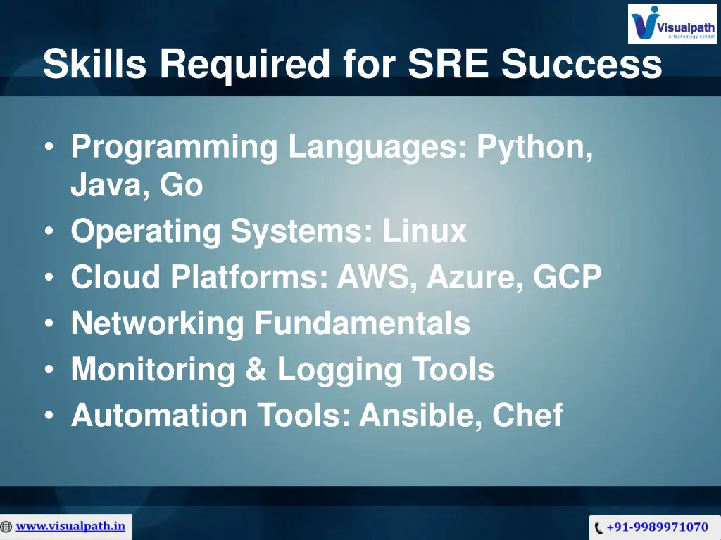 skills required for sre success