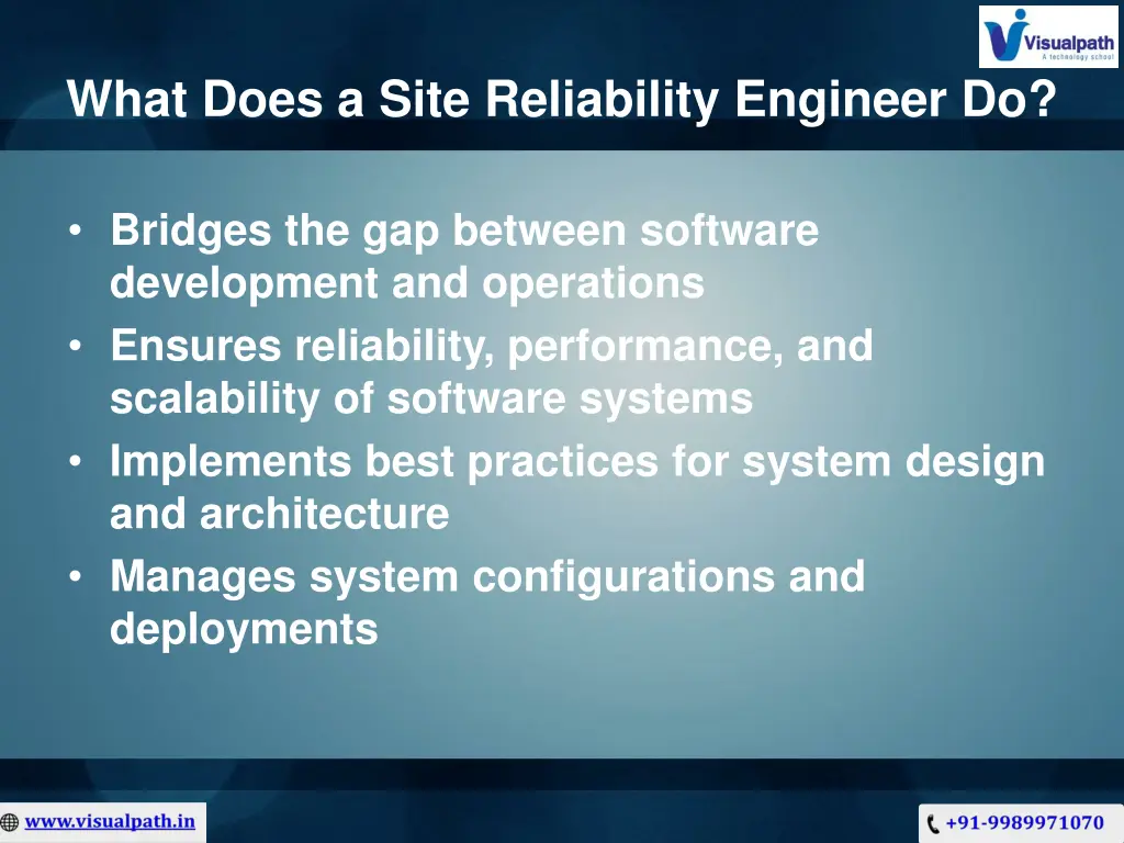 what does a site reliability engineer do